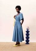 FRNCH YEMANJA DRESS FRNCH BLEU JEAN S/M - S