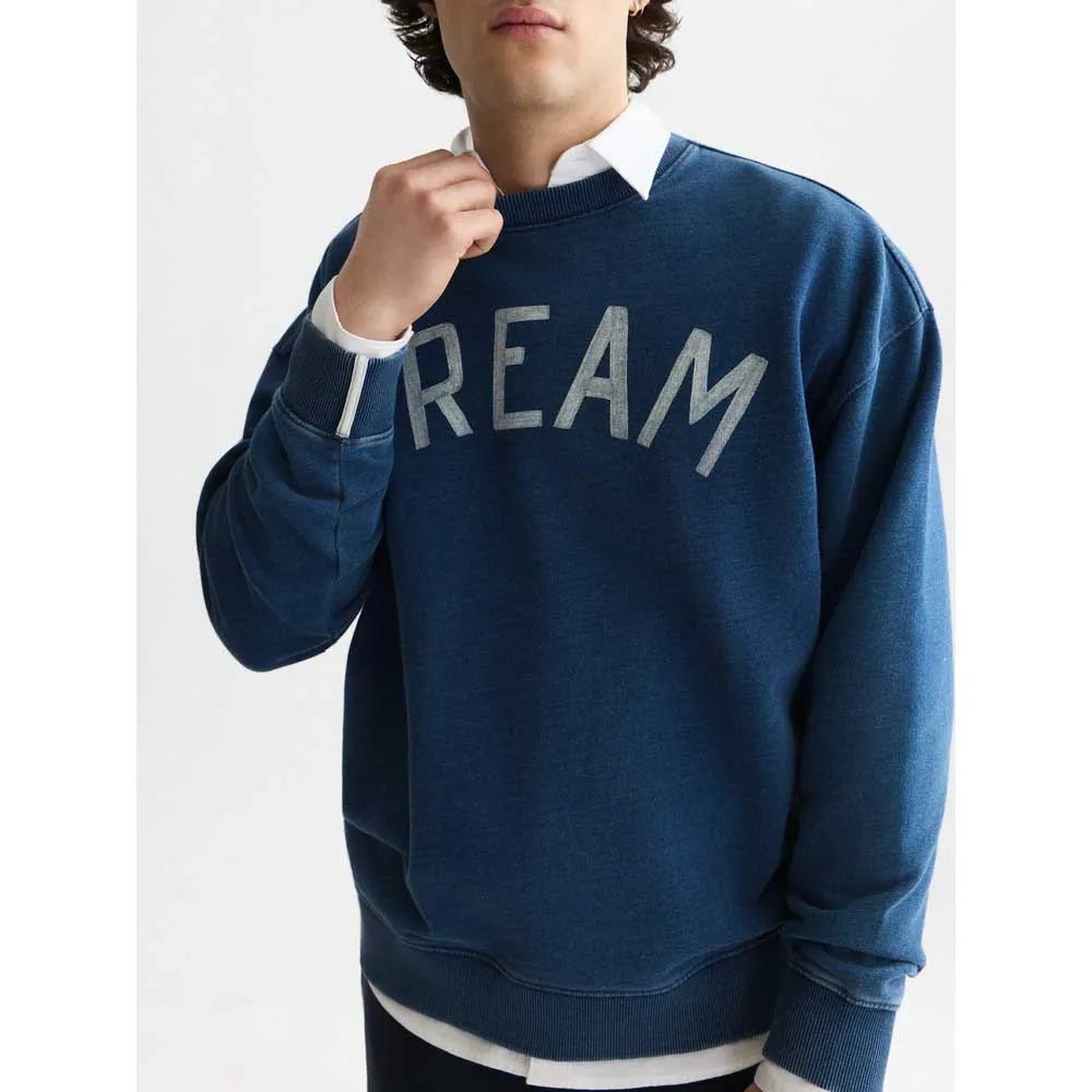 Front Artwork Indigo Washed Loose-Fit Sweatshirt Man Scotch & Soda L Washed Indigo