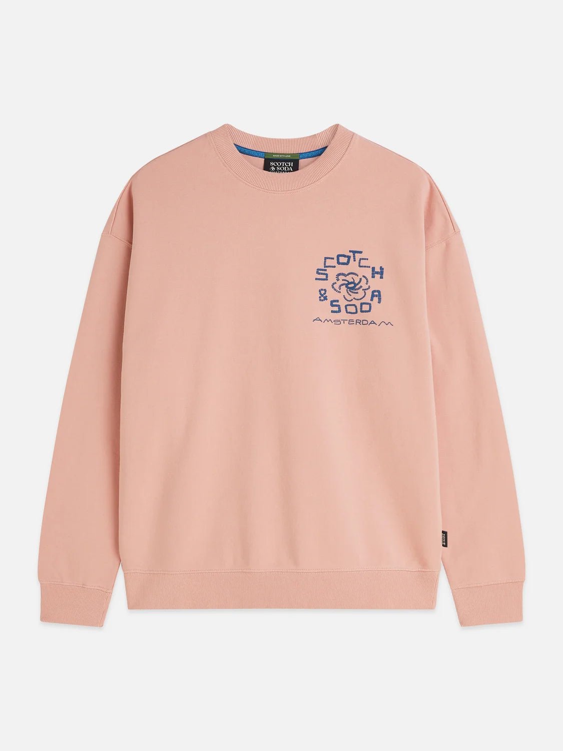 Front Artwork Washed Loose-Fit Sweatshirt Man Scotch & Soda Misty Rose XL
