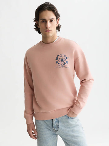 Front Artwork Washed Loose-Fit Sweatshirt Man Scotch & Soda Misty Rose XS