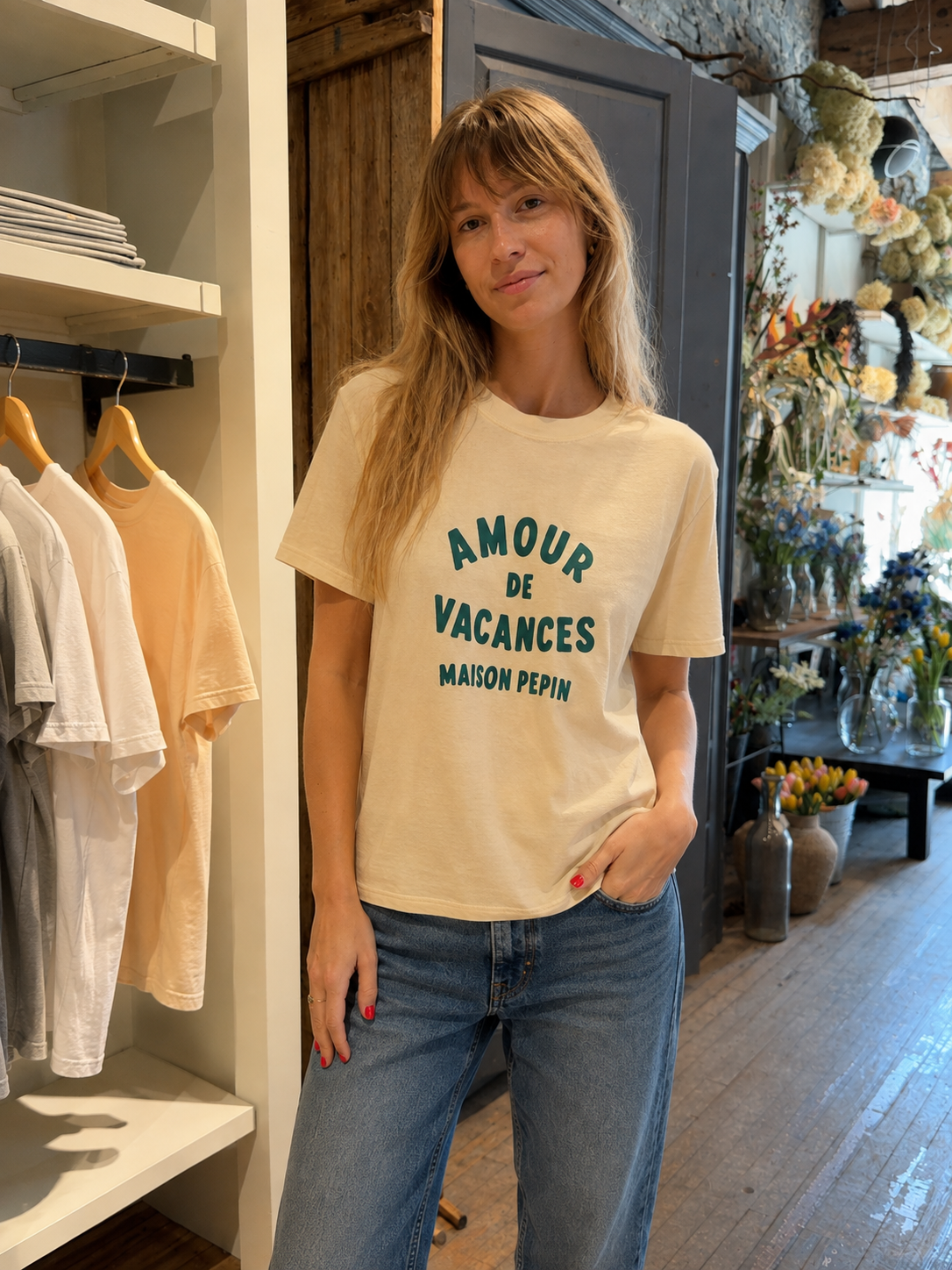TEE SHIRT AMOUR DE VACANCES & MAISON PEPIN IVORY T-Shirts Coin Maison - Espace Pepin