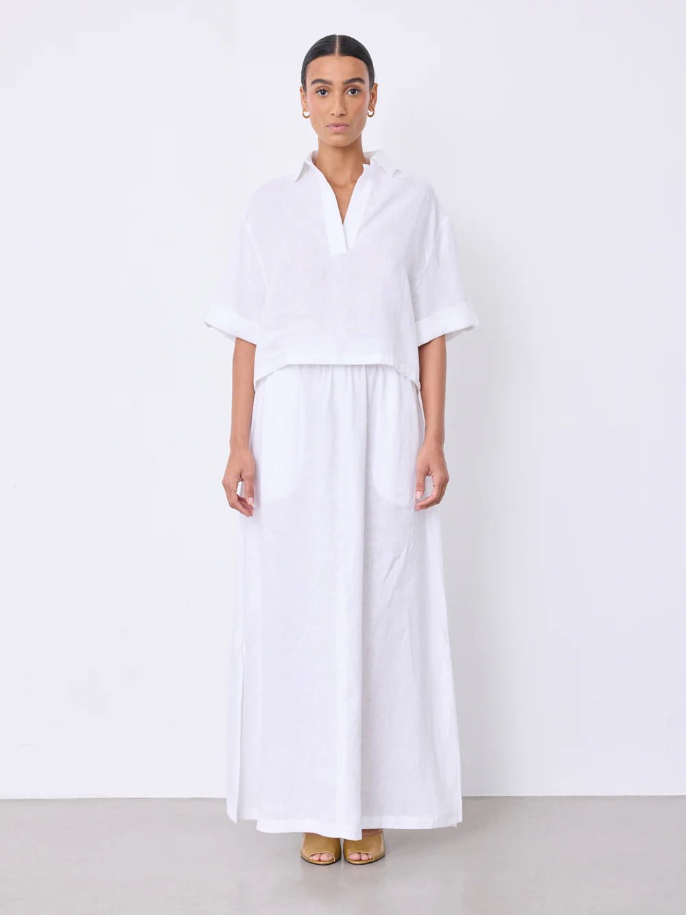 Laia linen polo shirt Polos Notshy BLANC XS