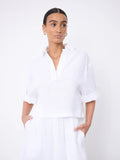 Laia linen polo shirt Polos Notshy BLANC S