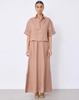Laia linen polo shirt Polos Notshy MOKA XS