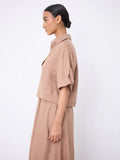 Laia linen polo shirt Polos Notshy MOKA S