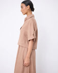 Laia linen polo shirt Polos Notshy MOKA S