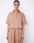 Laia linen polo shirt Polos Notshy MOKA L