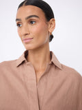 Laia linen polo shirt Polos Notshy MOKA XL