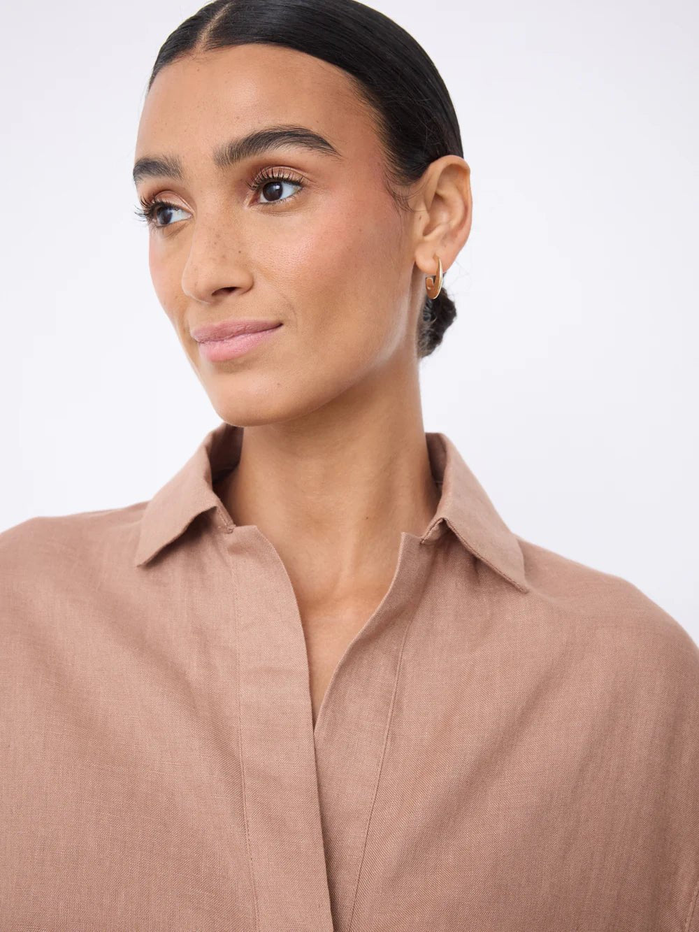 Laia linen polo shirt Polos Notshy MOKA XL