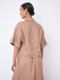Laia linen polo shirt Polos Notshy MOKA M