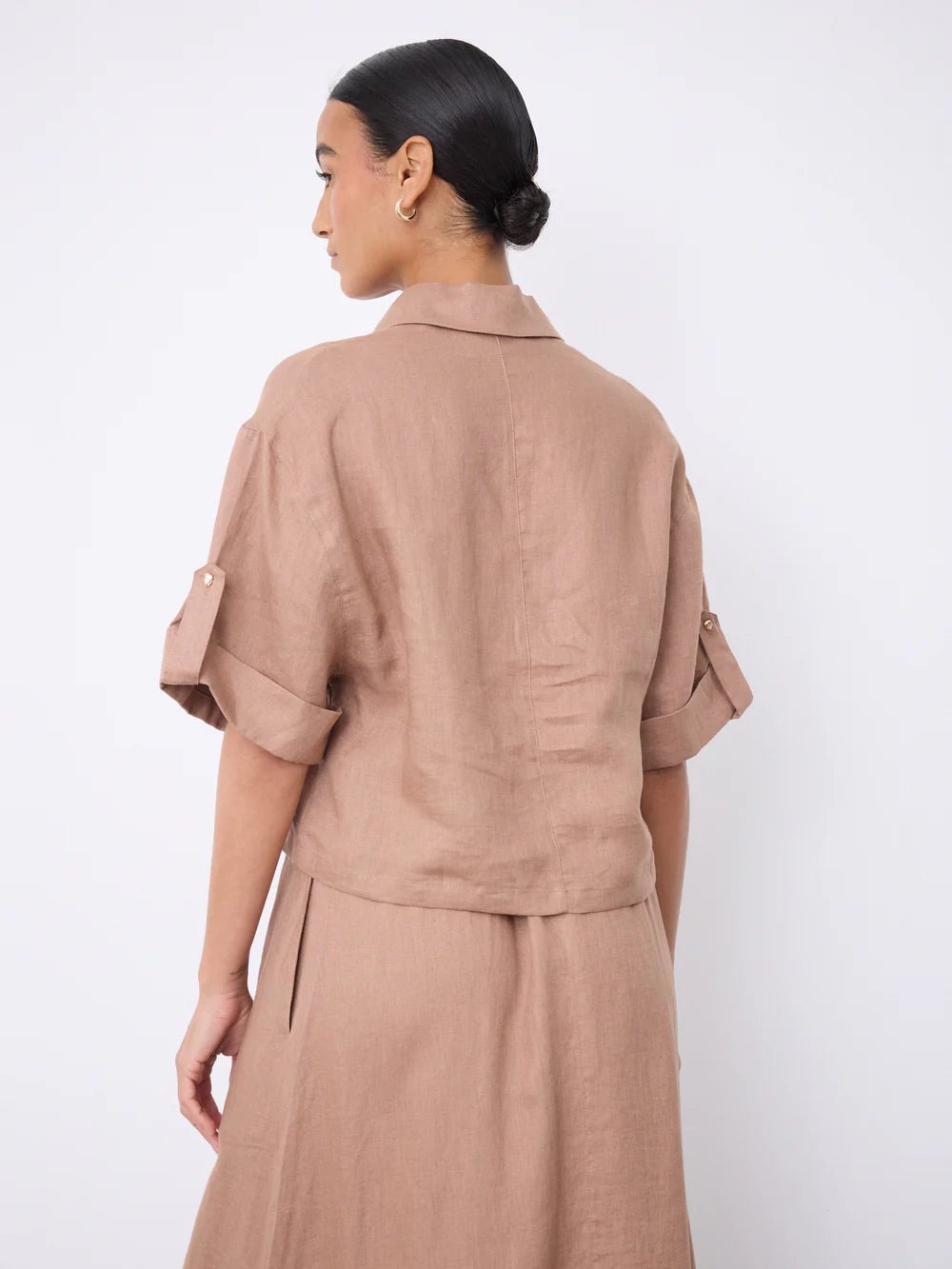 Laia linen polo shirt Polos Notshy MOKA M