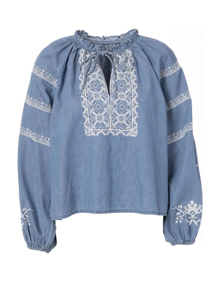LAINE BLOUSE Blouses JC Sophie DENIM 34
