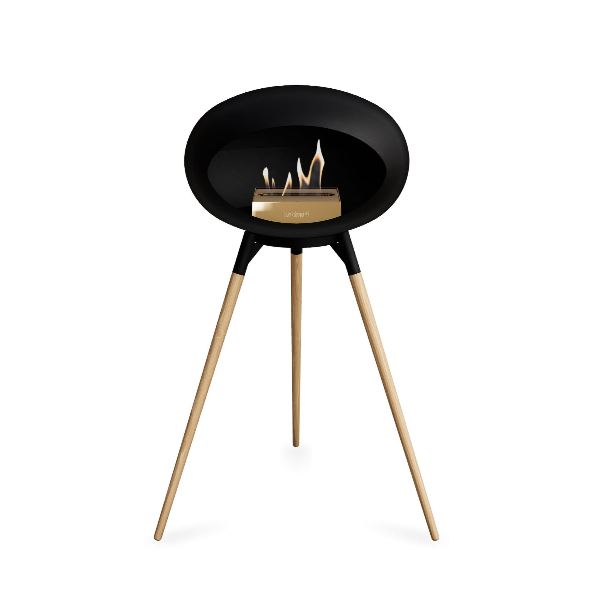 Le Feu Ground High Dome <br>Black Fireplaces Nüline Distribution black soaptreated oak rose gold burner