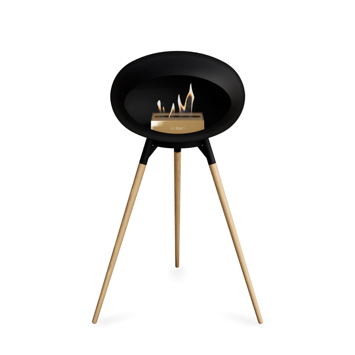 Le Feu Ground High Dome Black Fireplaces Nüline Distribution black soaptreated oak rose gold burner