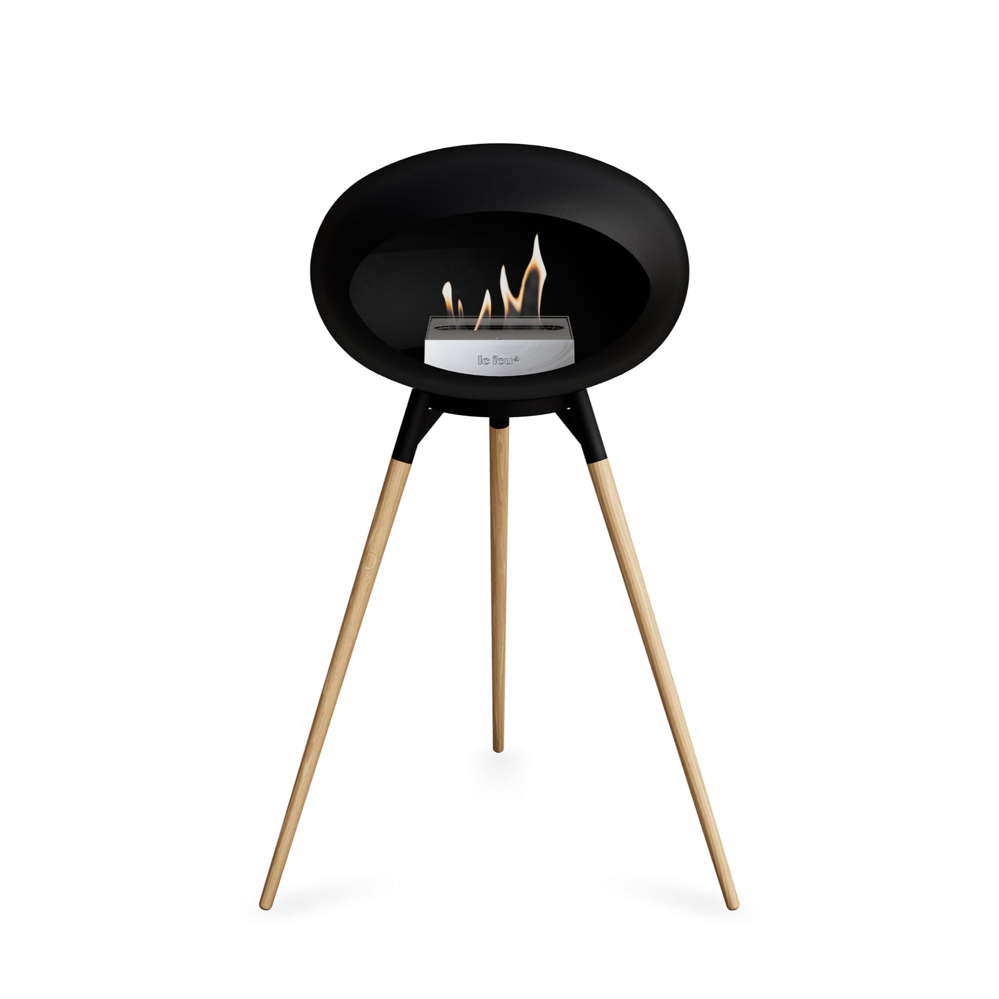 Le Feu Ground High Dome <br>Black Fireplaces Nüline Distribution black soaptreated oak steel burner
