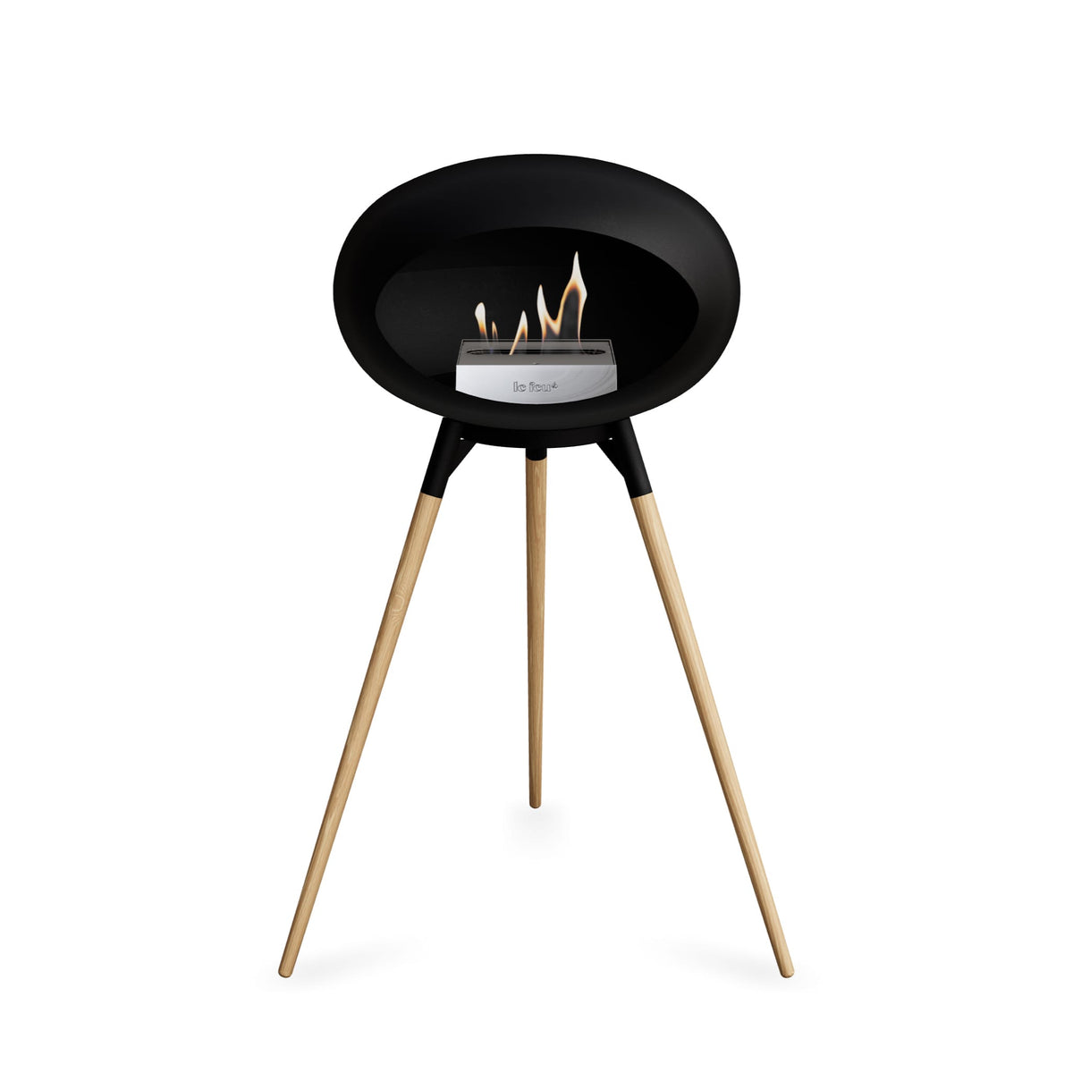 Le Feu Ground High Dome Black Fireplaces Nüline Distribution black soaptreated oak steel burner