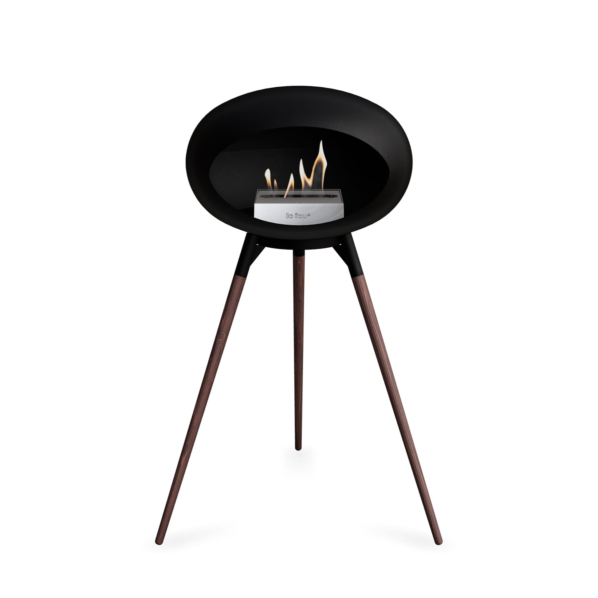 Le Feu Ground High Dome <br>Black Fireplaces Nüline Distribution black smoked oak steel burner
