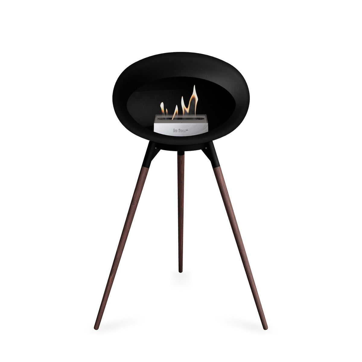 Le Feu Ground High Dome Black Fireplaces Nüline Distribution black smoked oak steel burner