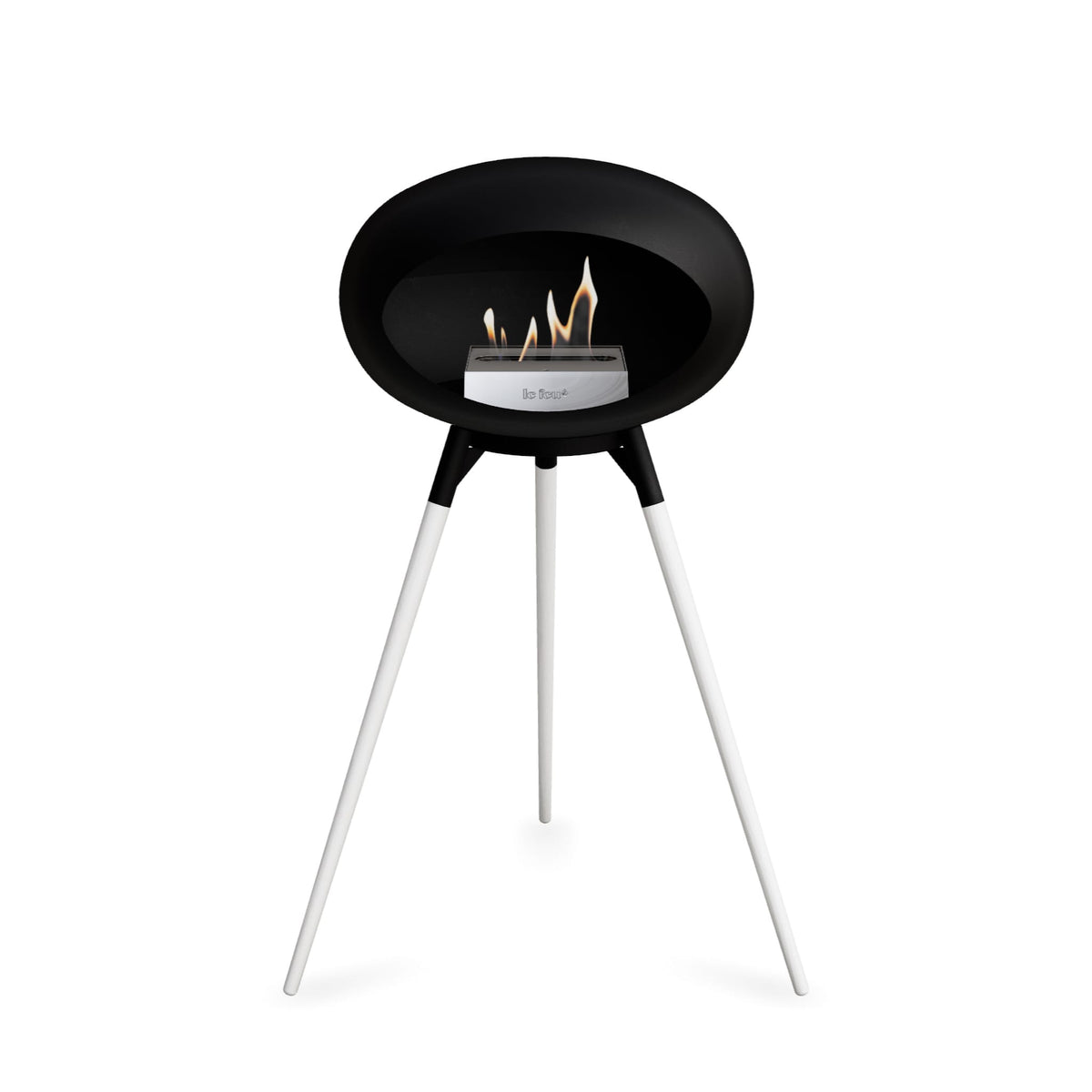 Le Feu Ground High Dome Black Fireplaces Nüline Distribution black white oak steel burner