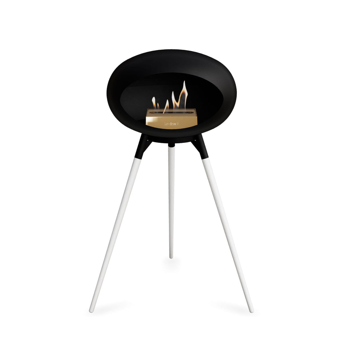 Le Feu Ground High Dome Black Fireplaces Nüline Distribution black white oak rose gold burner