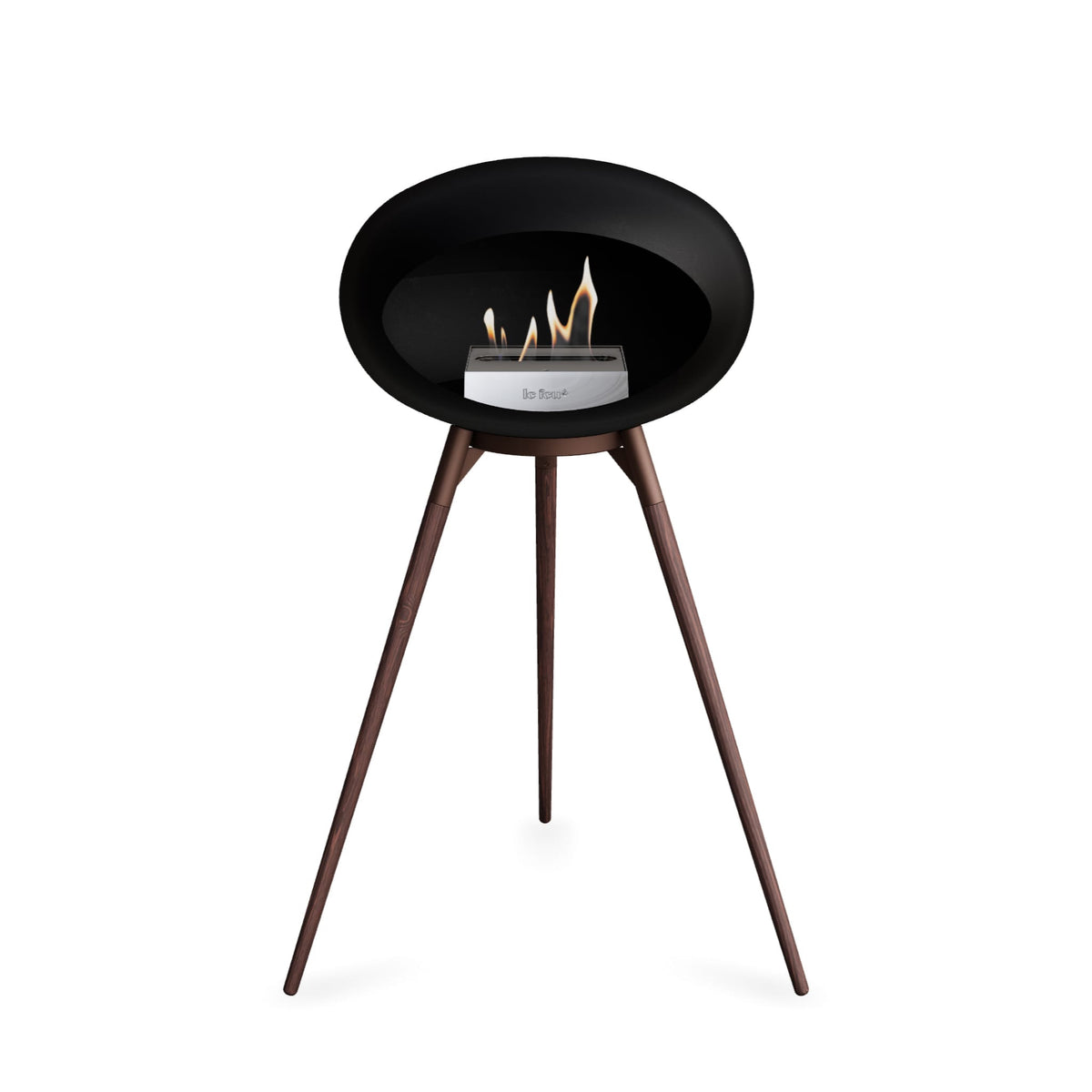 Le Feu Ground High Dome Black Fireplaces Nüline Distribution mocca smoked oak steel burner
