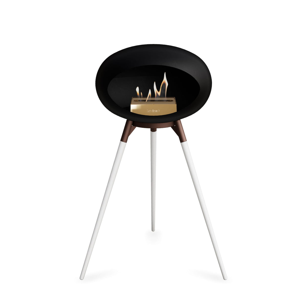 Le Feu Ground High Dome Black Fireplaces Nüline Distribution mocca white oak rose gold burner