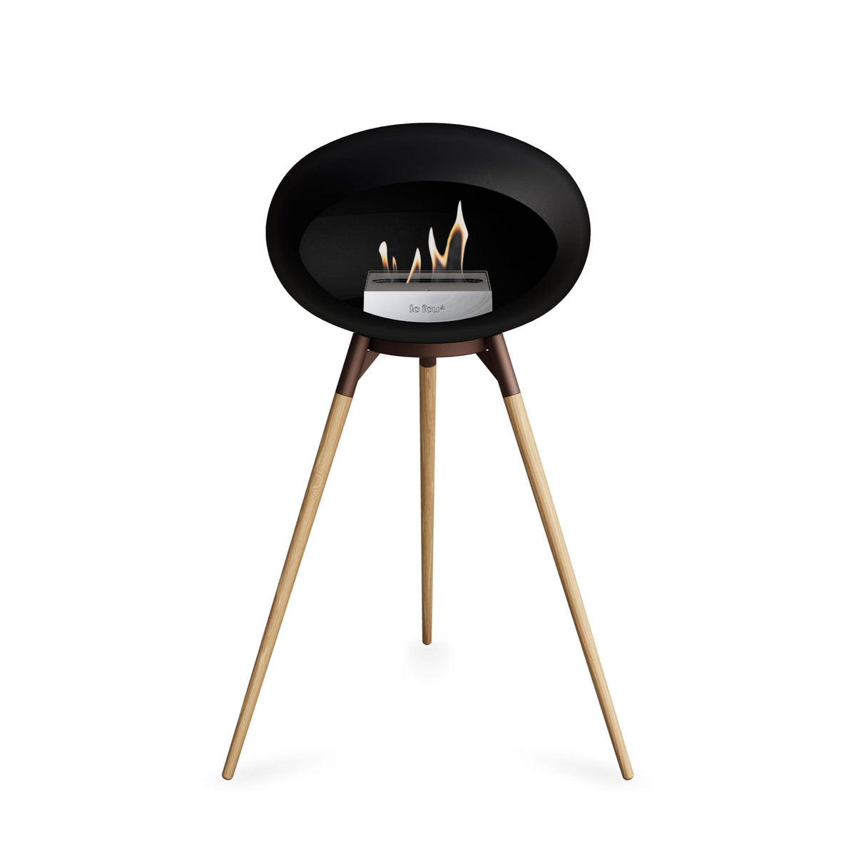 Le Feu Ground High Dome Black Fireplaces Nüline Distribution mocca soaptreated oak steel burner
