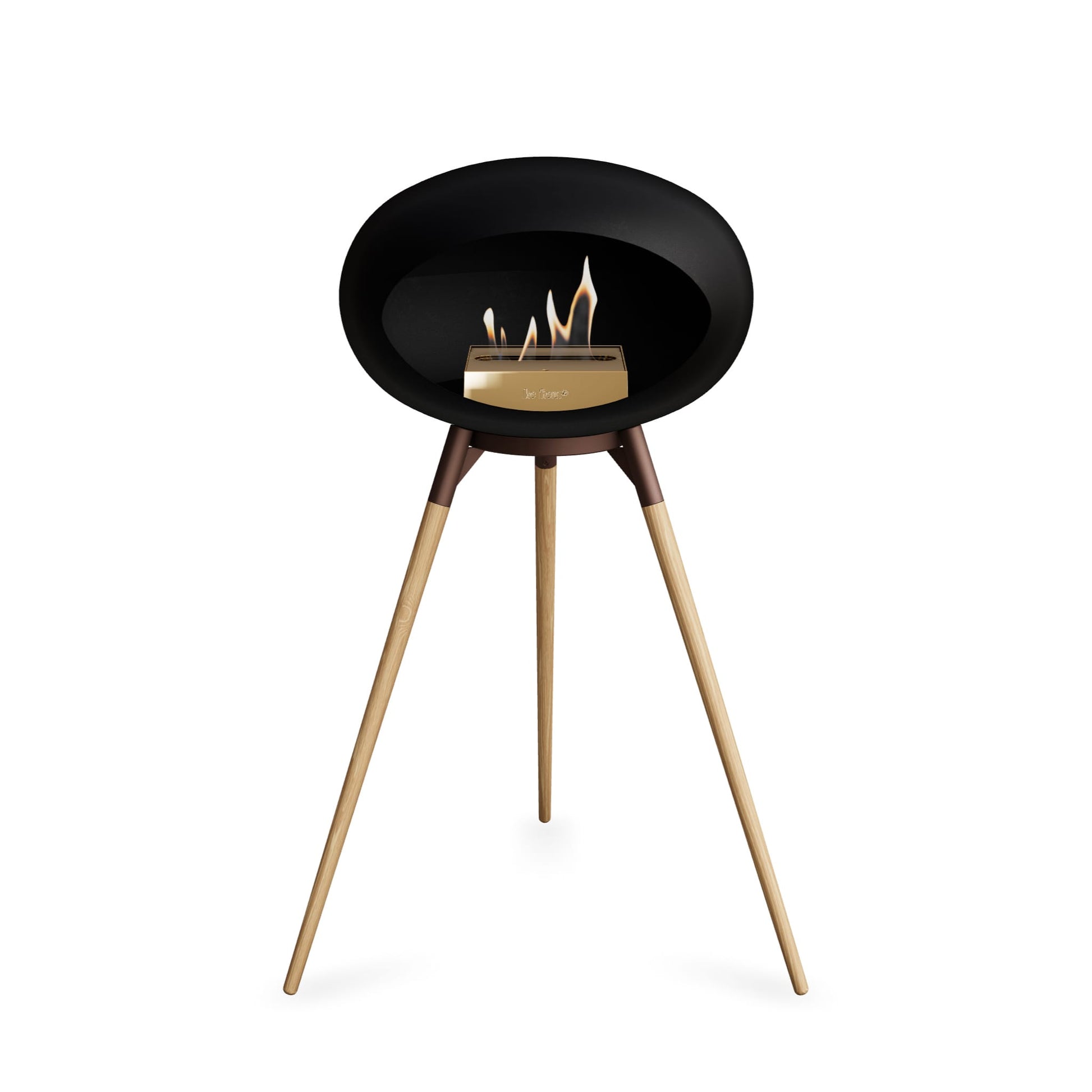 Le Feu Ground High Dome <br>Black Fireplaces Nüline Distribution mocca soaptreated oak rose gold burner