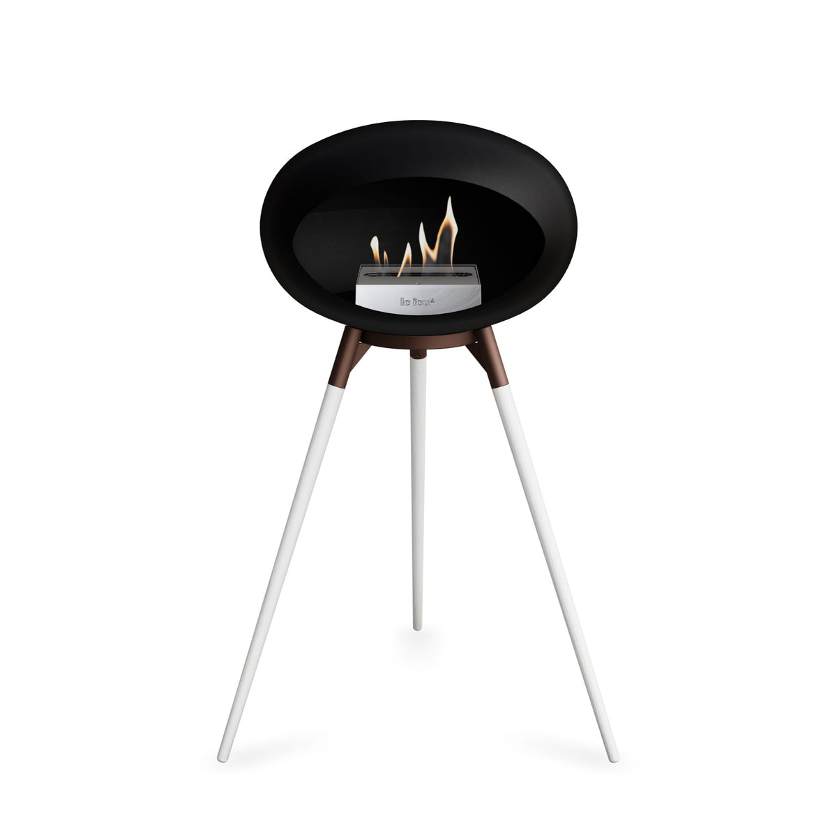 Le Feu Ground High Dome Black Fireplaces Nüline Distribution mocca white oak steel burner