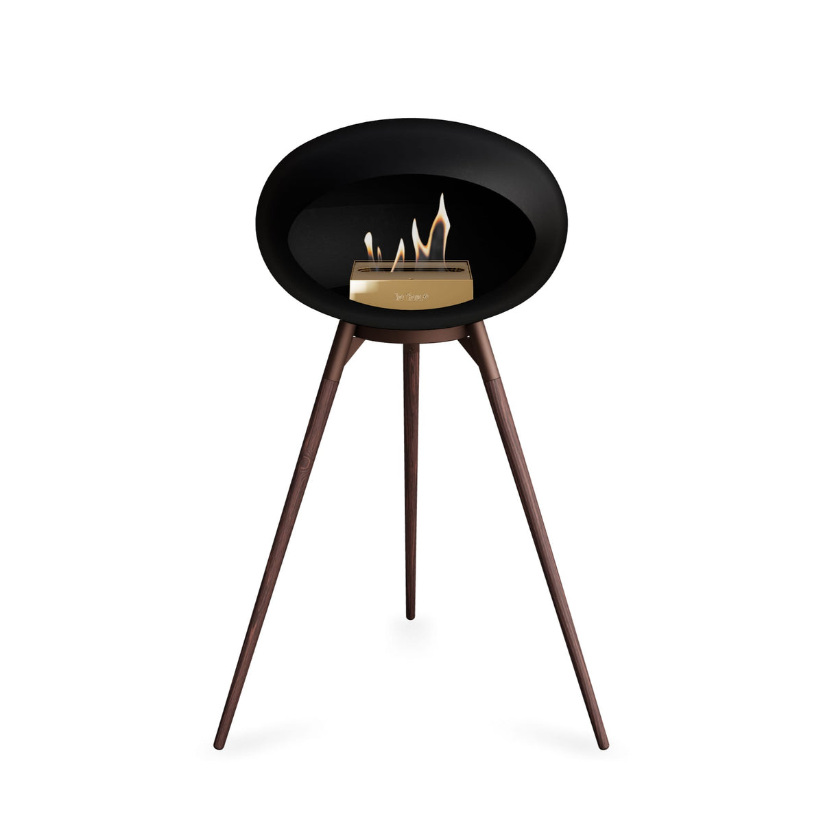 Le Feu Ground High Dome Black Fireplaces Nüline Distribution mocca smoked oak rose gold burner