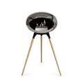 Le Feu Ground High Dome <br>Chromed Silver Fireplaces Nüline Distribution black soaptreated oak steel burner