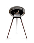 Le Feu Ground High Dome Chromed Silver Fireplaces Nüline Distribution black smoked oak steel burner