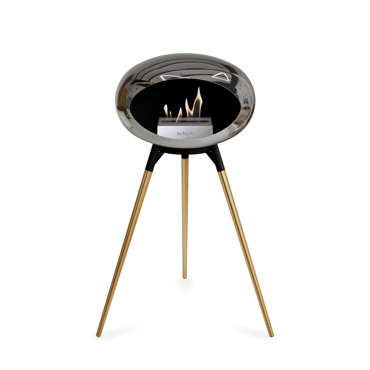 Le Feu Ground High Dome Chromed Silver Fireplaces Nüline Distribution black rose gold steel burner