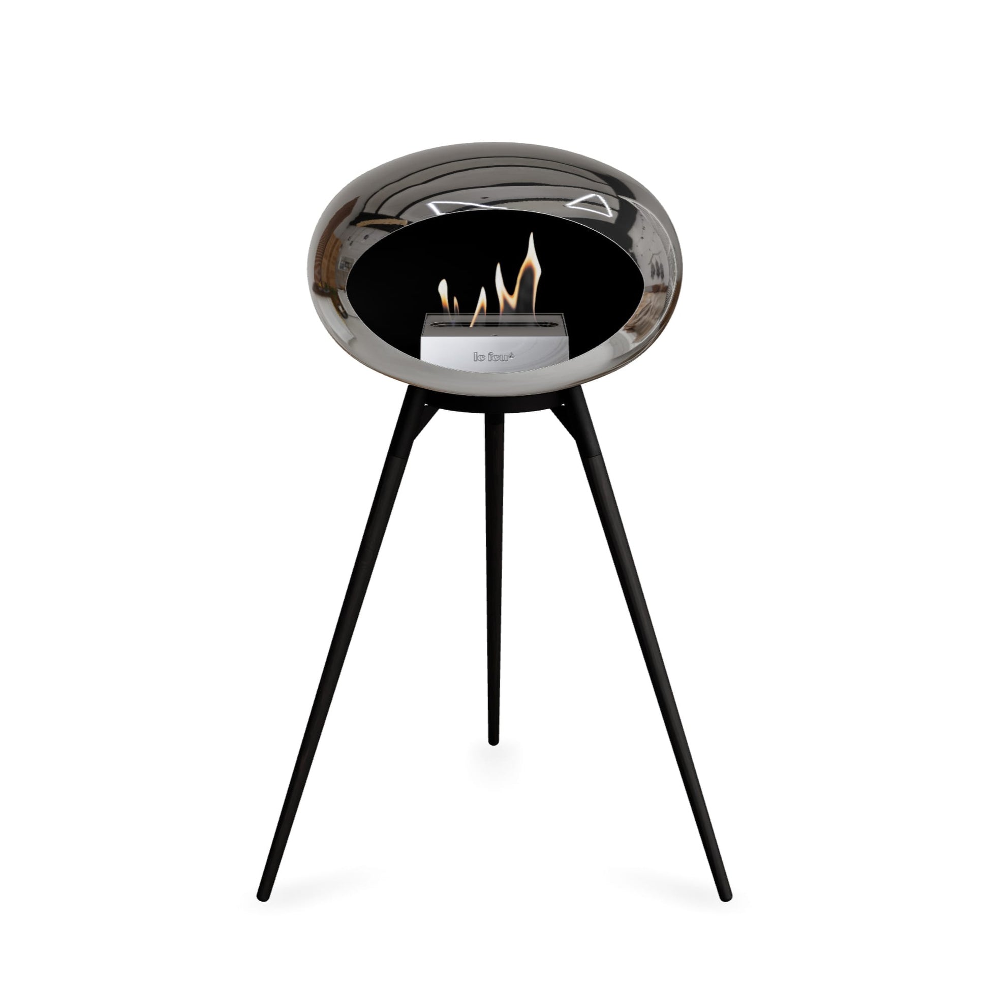 Le Feu Ground High Dome <br>Chromed Silver Fireplaces Nüline Distribution black black oak steel burner