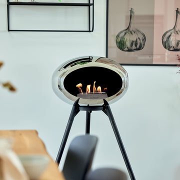 Le Feu Ground High Dome <br>Chromed Silver Fireplaces Nüline Distribution