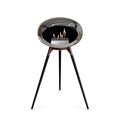 Le Feu Ground High Dome <br>Chromed Silver Fireplaces Nüline Distribution mocca black oak steel burner