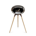 Le Feu Ground High Dome <br>Chromed Silver Fireplaces Nüline Distribution mocca soaptreated oak steel burner