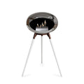 Le Feu Ground High Dome <br>Chromed Silver Fireplaces Nüline Distribution mocca white oak steel burner