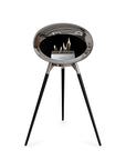 Le Feu Ground High Dome Chromed Silver Fireplaces Nüline Distribution polished steel black oak steel burner
