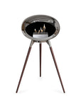 Le Feu Ground High Dome Chromed Silver Fireplaces Nüline Distribution polished steel smoked oak steel burner