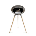 Le Feu Ground High Dome <br>Chromed Silver Fireplaces Nüline Distribution polished steel soaptreated oak steel burner