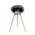 Le Feu Ground High Dome <br>Chromed Silver Fireplaces Nüline Distribution rose gold soaptreated oak steel burner