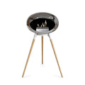 Le Feu Ground High Dome <br>Chromed Silver Fireplaces Nüline Distribution white soaptreated oak steel burner