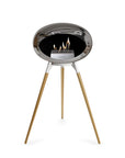 Le Feu Ground High Dome Chromed Silver Fireplaces Nüline Distribution white rose gold steel burner