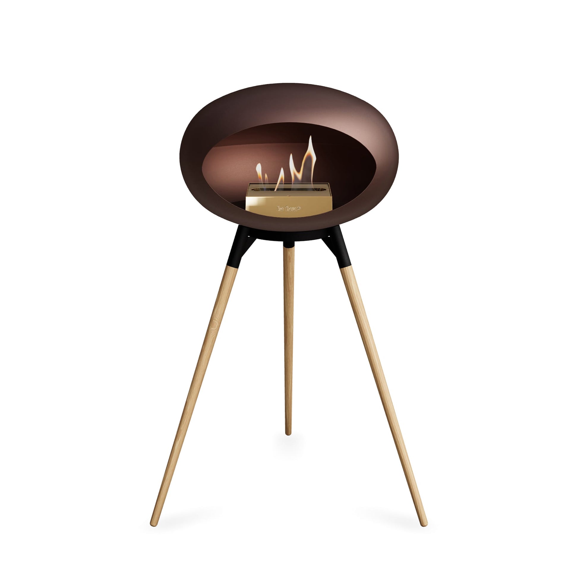 Le Feu Ground High Dome <br>Mocca Fireplaces Nüline Distribution black soaptreated oak rose gold burner