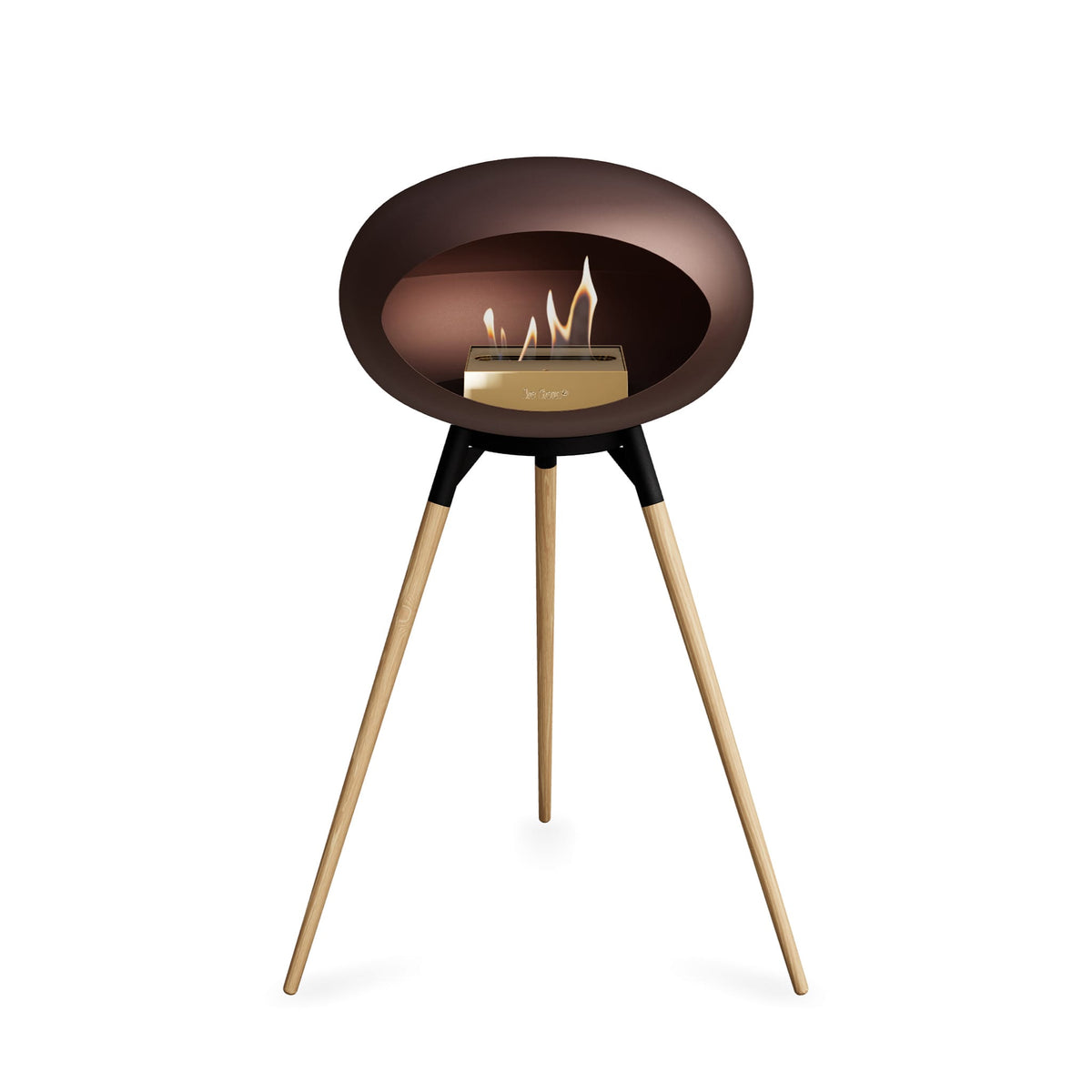 Le Feu Ground High Dome Mocca Fireplaces Nüline Distribution black soaptreated oak rose gold burner