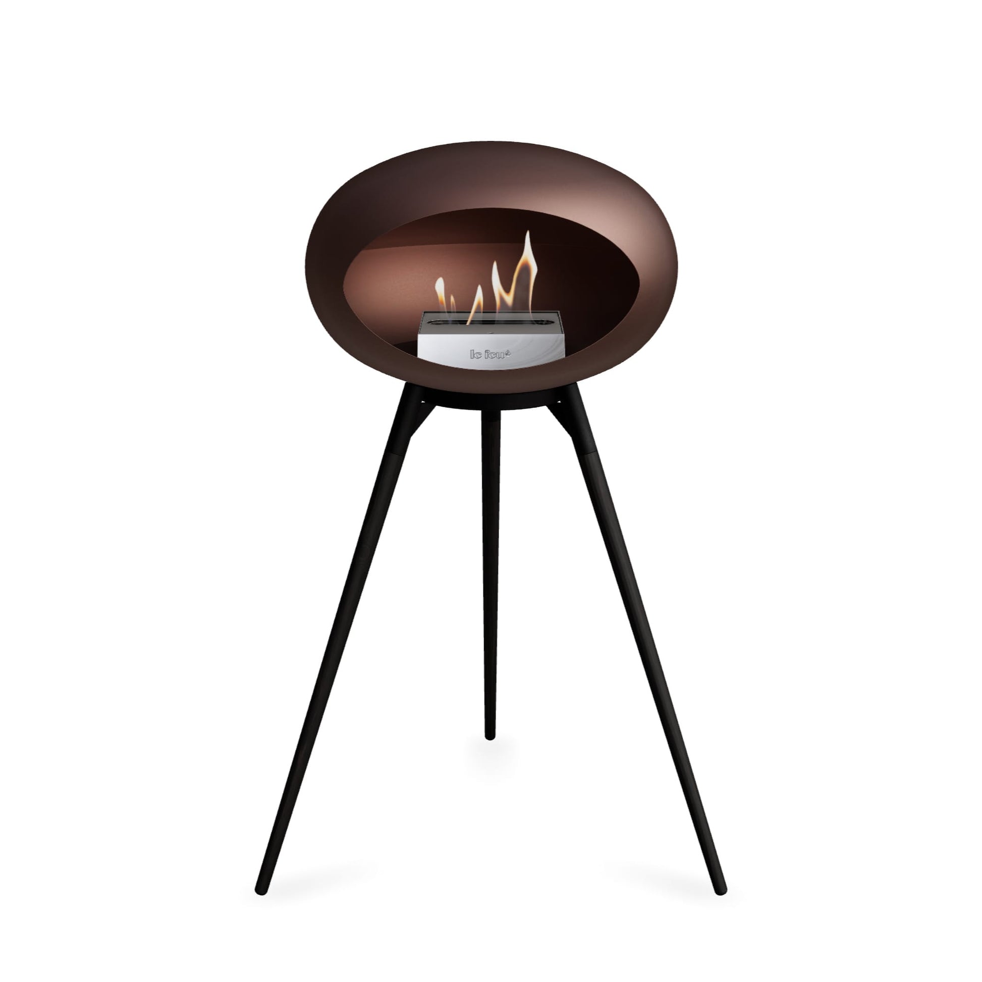 Le Feu Ground High Dome <br>Mocca Fireplaces Nüline Distribution black black oak steel burner