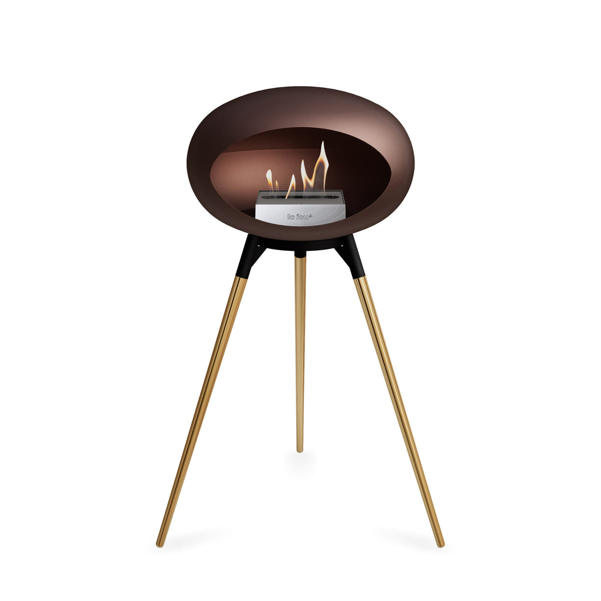 Le Feu Ground High Dome Mocca Fireplaces Nüline Distribution black rose gold steel burner