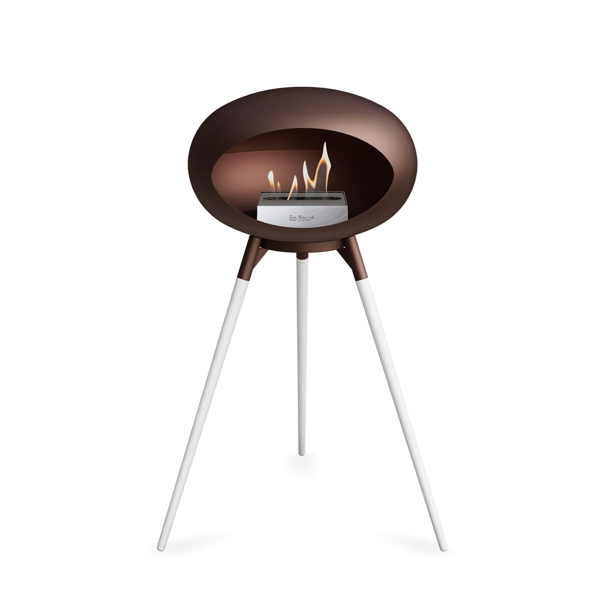 Le Feu Ground High Dome Mocca Fireplaces Nüline Distribution mocca white oak steel burner