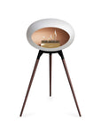 Le Feu Ground High Dome White Fireplaces Nüline Distribution black smoked oak rose gold burner
